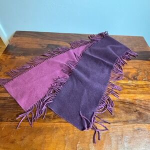 J Jill Two Tone Wool Cashmere Scarf Fringe Purple Pink Women's